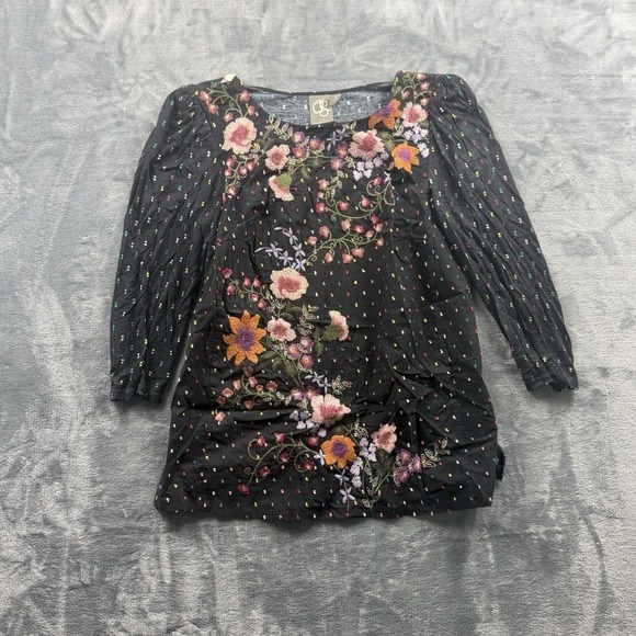 Madewell Tops - Anthropologie One September Tunic Top Shirt Size Small Embroidered Floral Boho